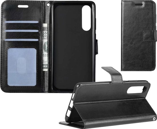 Samsung Galaxy A50 Hoesje Bookcase Flip Hoes Wallet Cover - Zwart | bol.com