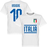 Italië Insigne 10 Team T-Shirt - Wit - S