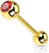 tongpiercing rood gold plated