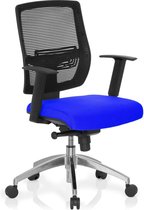 Bureaustoel - Verstelbare Armleuning - Stof - Zwart/Blauw - Ergonomisch