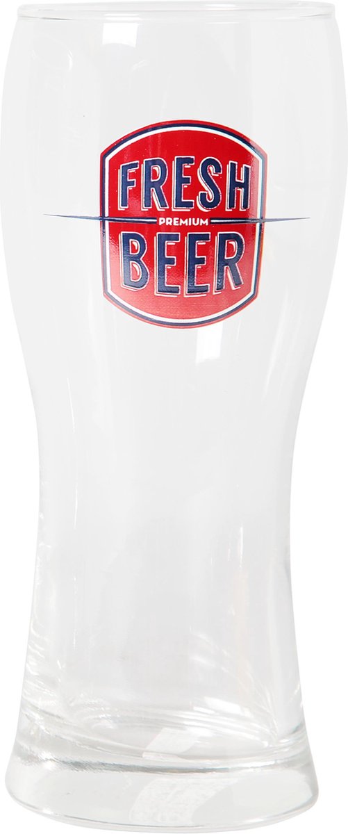 Durobor Fresh Beer Bierglas - 0.51 l - Met opdruk Rood - 6 Stuks