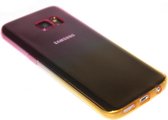 Siliconen hoesje roze/geel Geschikt voor Samsung Galaxy S7