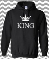 Hippe valentijn sweater | Hoodie | King & Queen | Print King | maat medium