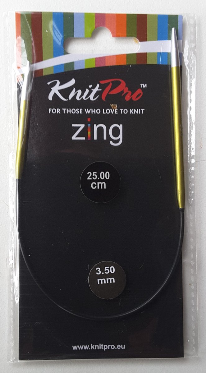 KnitPro Zing rondbreinaalden 25cm 3.50mm. - KnitPro