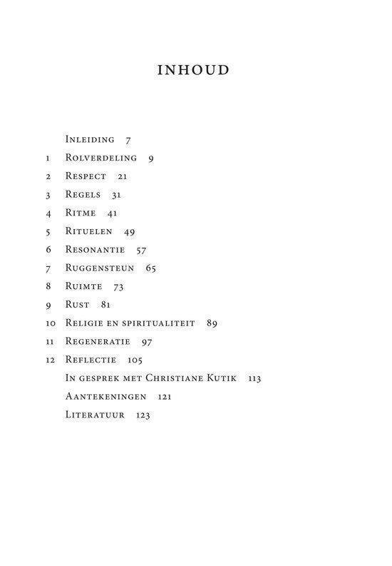 Titelpagina met "INHOUD" en lijst van hoofdstukken.