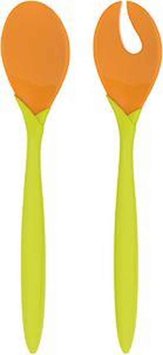 Zak!Designs Kitchen & Garden Tulip Saladebestek - Melamine - 19 cm - Groen/Oranje