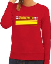 Brandweer logo sweater rood voor dames S