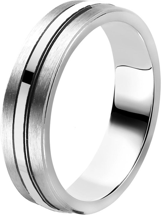 Orphelia Trouwring - Zilver 925 met Rhodium - 5.0 mm breed - maat 19.75 mm (62) - OR9844/5/A1/62