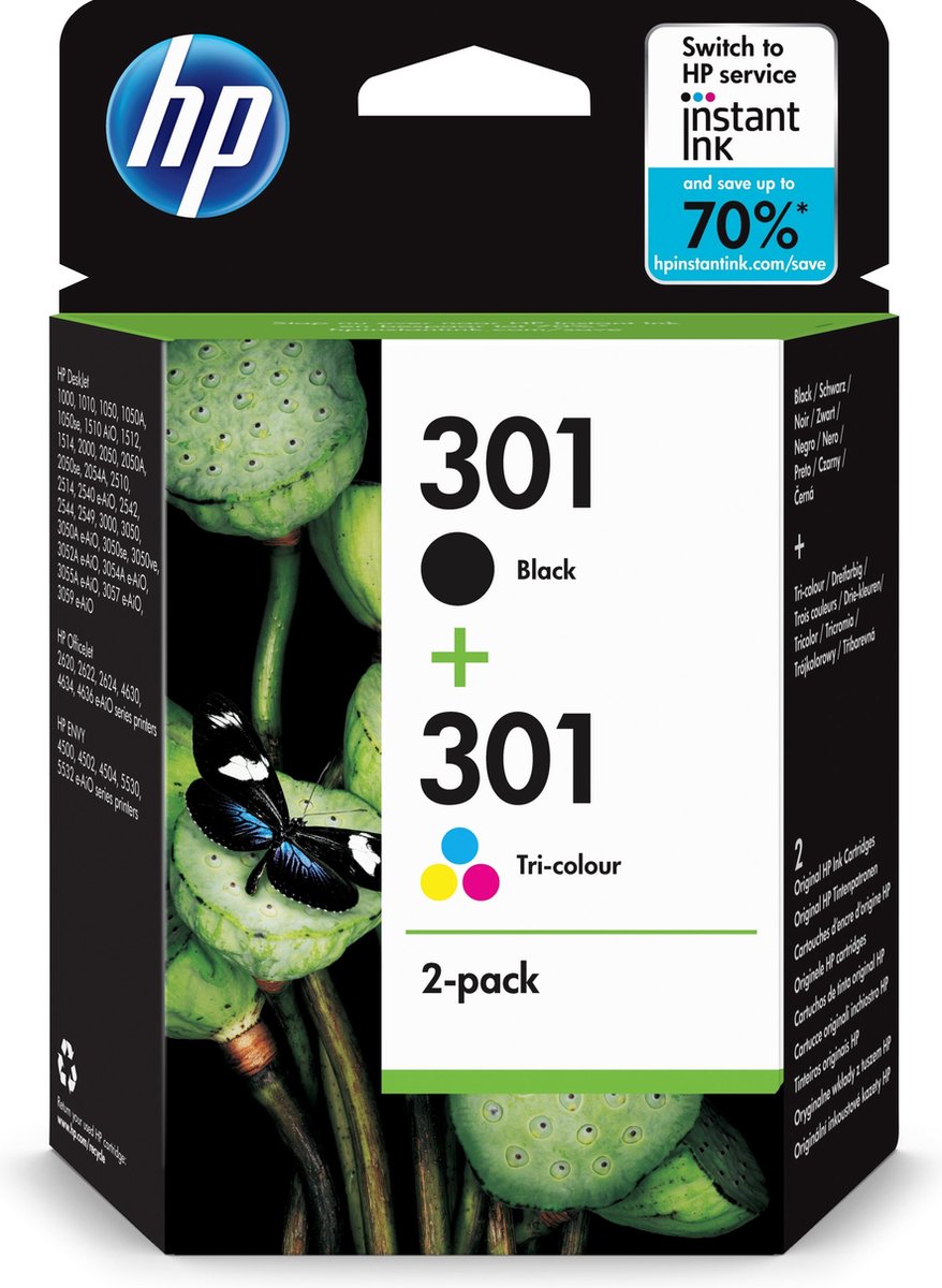 HP 301 - Inktcartridge / Zwart Kleur 2-Pack | bol.com
