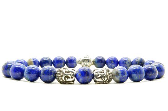 Beaddhism - Armband - Lapis - B2B - Sterling Zilver - 8 mm - 20 cm