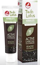 Twin Lotus Active Charcoal Houtskool Whitening Tandpasta Herbaliste Triple Action 100 gr