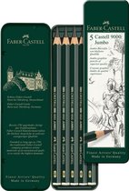 potlood Faber-Castell 9000 Jumbo etui met 5 stuks doos met 10 stuks