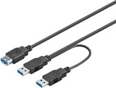 Goobay USB 3.0, 0.3 m USB-kabel 0,3 m USB 3.2 Gen 1 (3.1 Gen 1) USB A 2 x USB A Zwart