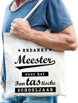 Bedankt meester katoenen tas - Meesterdag/ einde schooljaar cadeau