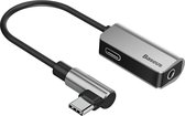 Baseus - USB C naar 3.5 mm Jack + USB C - Zilver