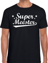 Super meester cadeau t-shirt zwart heren L