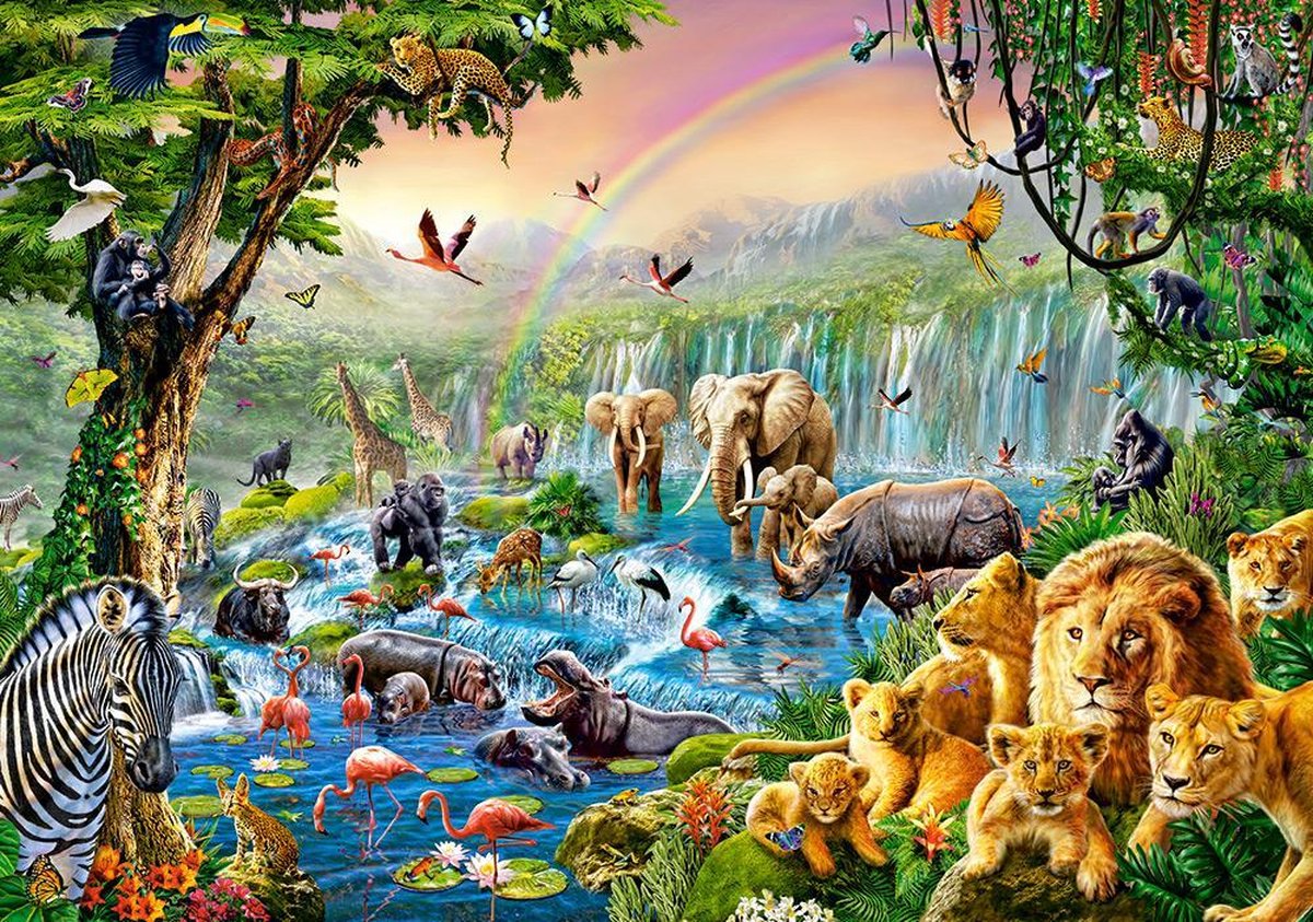 Castorland Jungle River – Puzzel – 500 stukjes – Satijnen afwerking – Perfecte pasvorm – Europese kwaliteit — afbeelding 2