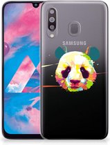 Geschikt voor Samsung Galaxy M30 Telefoonhoesje met Naam Panda Color