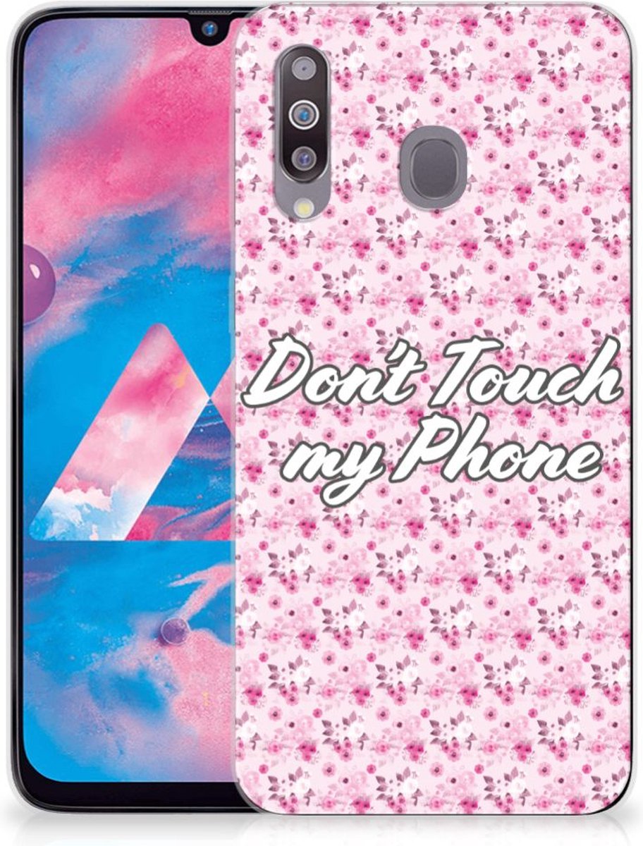 Samsung Galaxy M30 Silicone-hoesje Flowers Pink DTMP