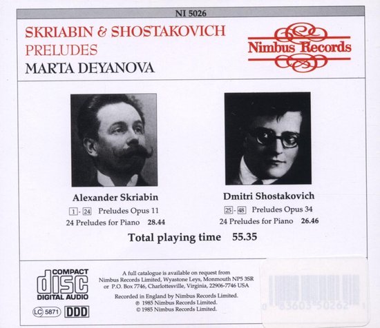 Marta Deyanova - Skriabin & Shostakovich: Preludes (CD)