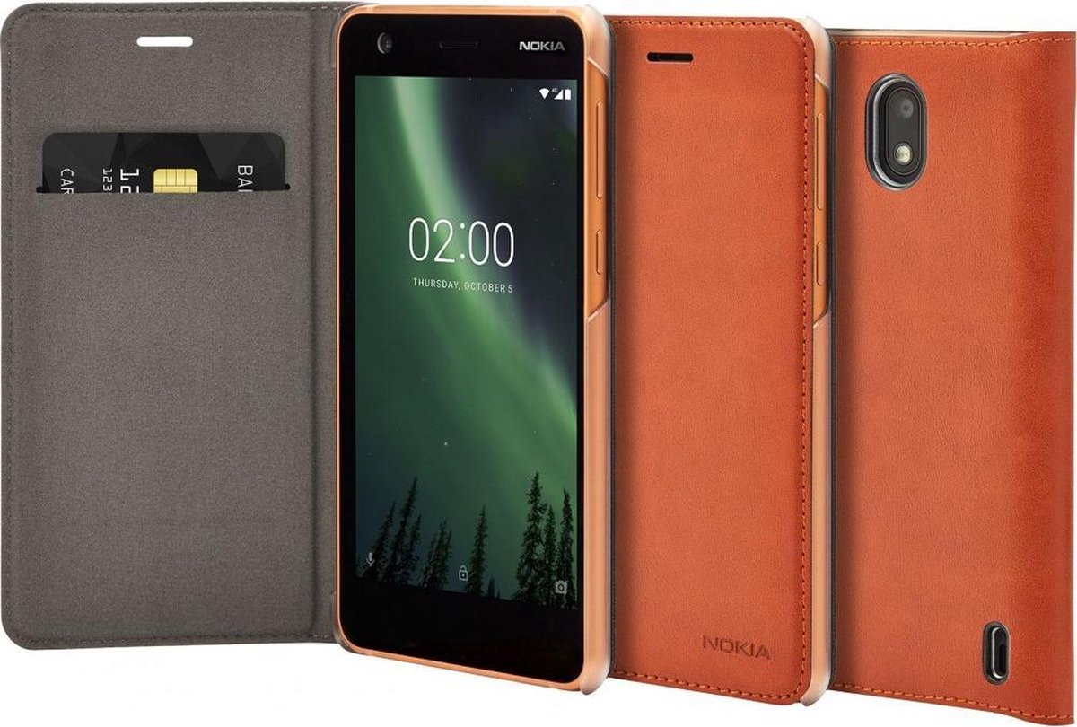 Nokia Slim Flip Case - bruin koper - voor Nokia 2