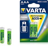 Varta AAA Oplaadbare Batterijen - 800mAh - 2 stuks