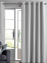 Home of Curtains - RUBEN - Gordijn - Met Ringen - Verduisterend - Kant en Klaar - 288x180 cm - Licht Grijs - 1 Stuk