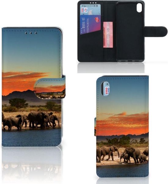 Xiaomi Redmi 7A Telefoonhoesje met Pasjes Olifanten