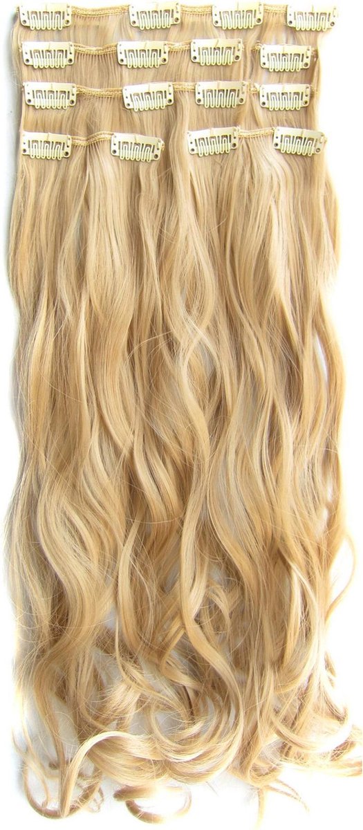 Clip in hair extensions 7 set wavy blond - 18#