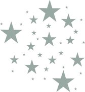 Sterren muurstickers in de babykamer | Mos groen | Mos groene sterren muurstickers | 33 sterren stickers | Verschillende afmetingen sterren stickers