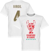 Liverpool Trophy Virgil 4 Champions of Europe 2019 T-Shirt - Wit - XS