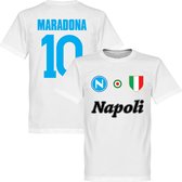 Napoli Maradona 10 Team T-Shirt - Wit - XXXL