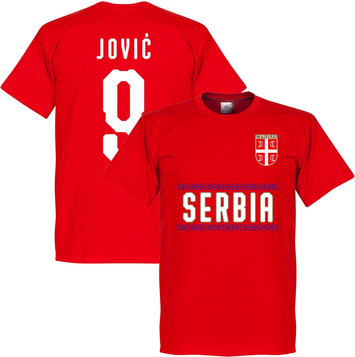 1195x1200.jpg Servië Jovic 9 Team T-Shirt - Rood - M - Afbeelding 1