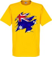 Australië Ripped Flag T-Shirt - Geel - XXL
