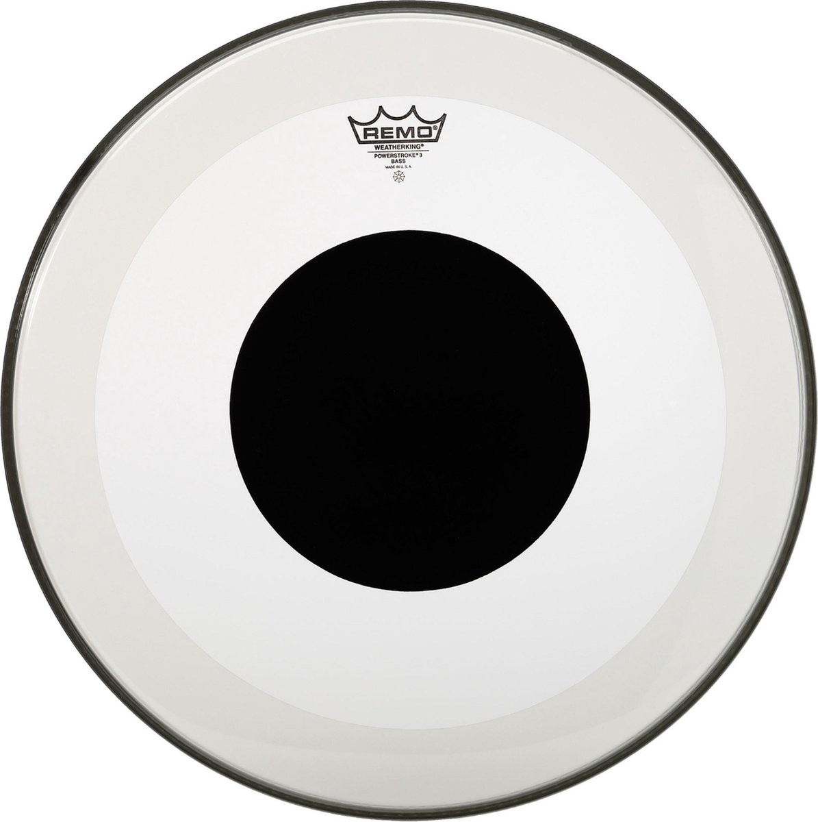 Remo Powerstroke 3 Black Dot 26", Clear, BassDrum Batter - Bass drumvel