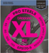 D'Addario 5er bas XL Pro Steels 45-130 45-65-80-100-130, EPS170-5 - Snarenset voor 5-string basgitaar