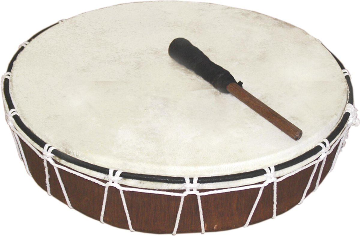 Terré Rahmentrommel ren, Mahagoni, m. Ziegenvel, 50cm - Hand bekken