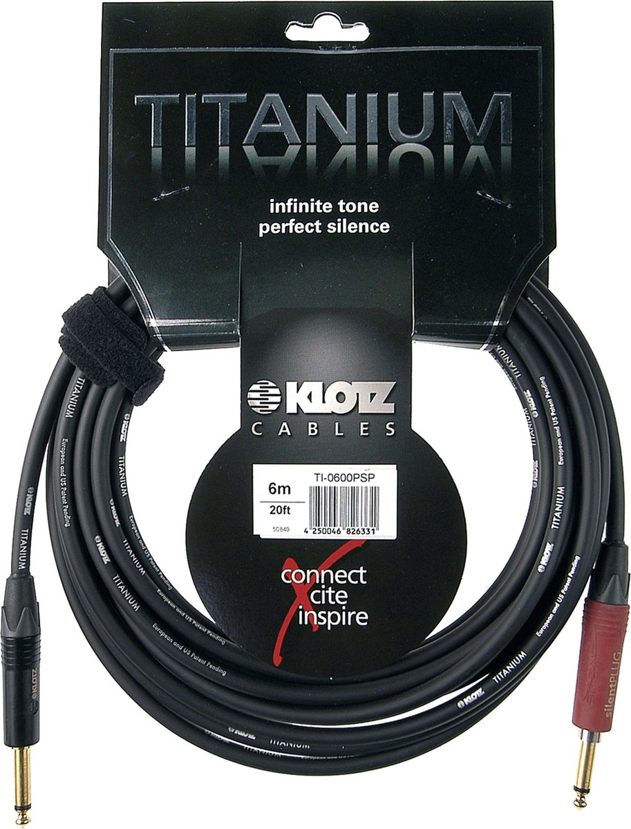 Klotz TI-0300PSP Titanium instrumentkabel 3 m - Kabel voor instrumenten