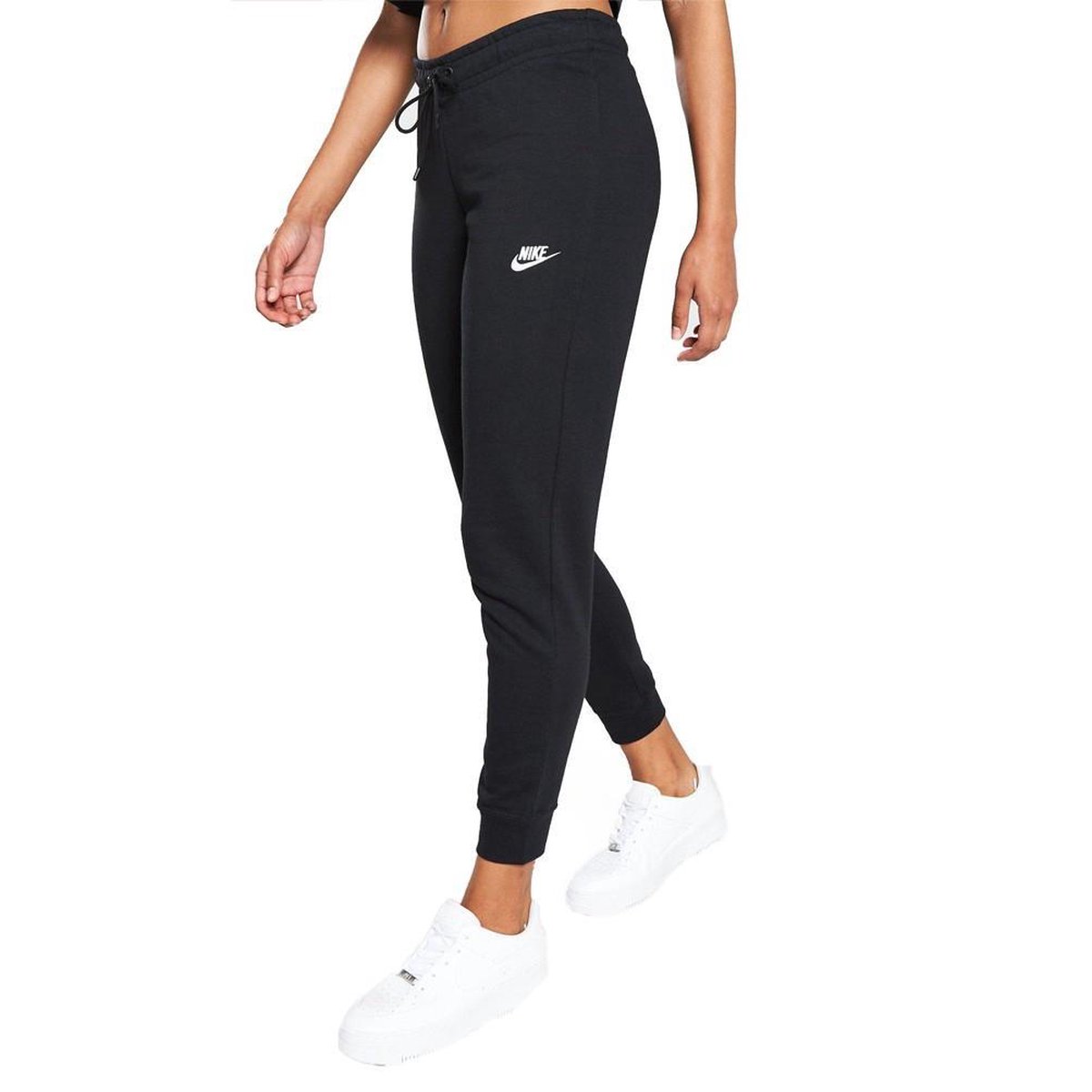 Nike Essential trainingsbroek dames zwart/wit " | bol.com