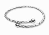 Zilveren twister Bangle armband