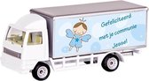 LKMN Speelgoedvoertuig model vrachtwagen met naam kunststof-wit