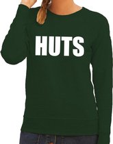 HUTS tekst sweater groen voor dames XS