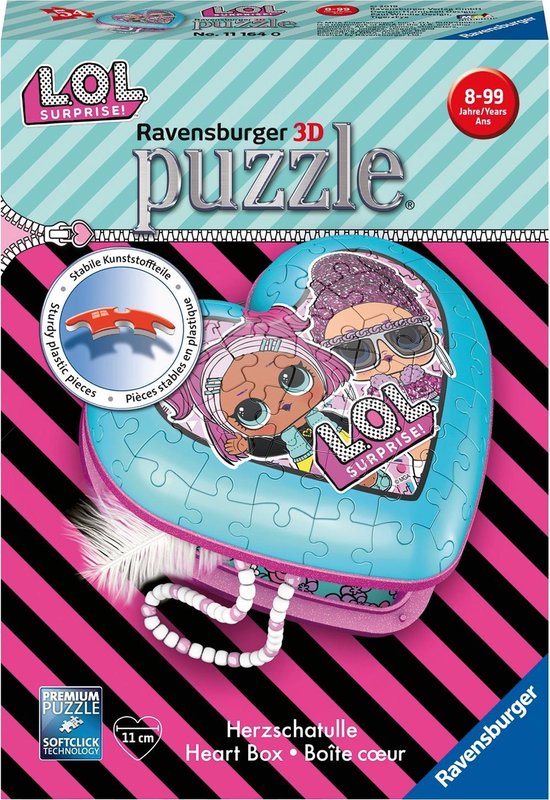 Ravensburger Heart Box LOL Surprise - Puzzle 3D - 54 pièces | bol
