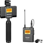 Saramonic UwMic9 Kit12 met 1 lavalier zender om met je camera/mobiel direct draadloos op te nemen