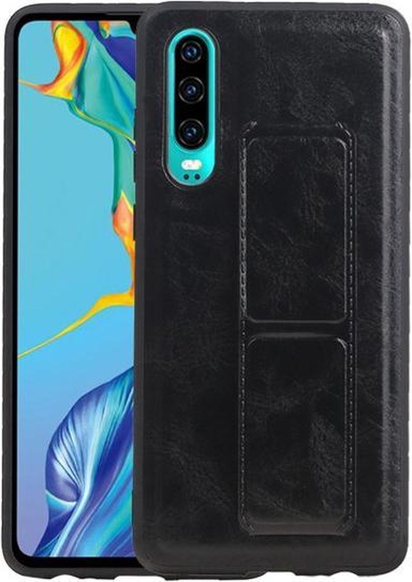 Grip Stand Hardcase Backcover voor Huawei P30 Zwart