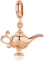 Zilveren hangende bedel Aladdin's lamp rosé goud kleurig