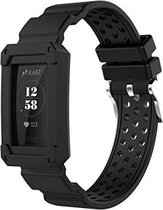 Fit Evolve  - Fitbit Charge 3 - Fitbit Charge 4 Siliconen bandje  - zwart
