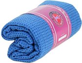 Yoga handdoek siliconen antislip blauw - 183x65 - Silicoon - 500 - Blauw