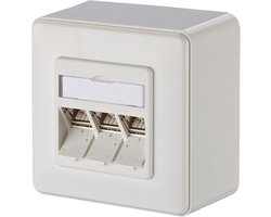Metz Connect 130B12D30002-E Netwerkdoos Opbouw (op muur) CAT 6A 3 poorten Zuiver wit
