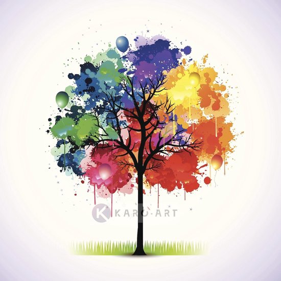 Afbeelding op acrylglas - Gekleurde boom
